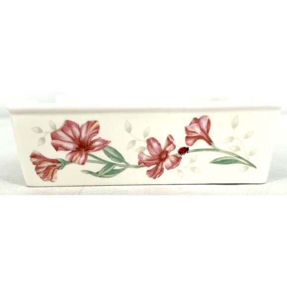 Lenox Butterfly Meadow Napkin Holder Box Porcelain Louise Le Luyer Botanical - Picture 6 of 8